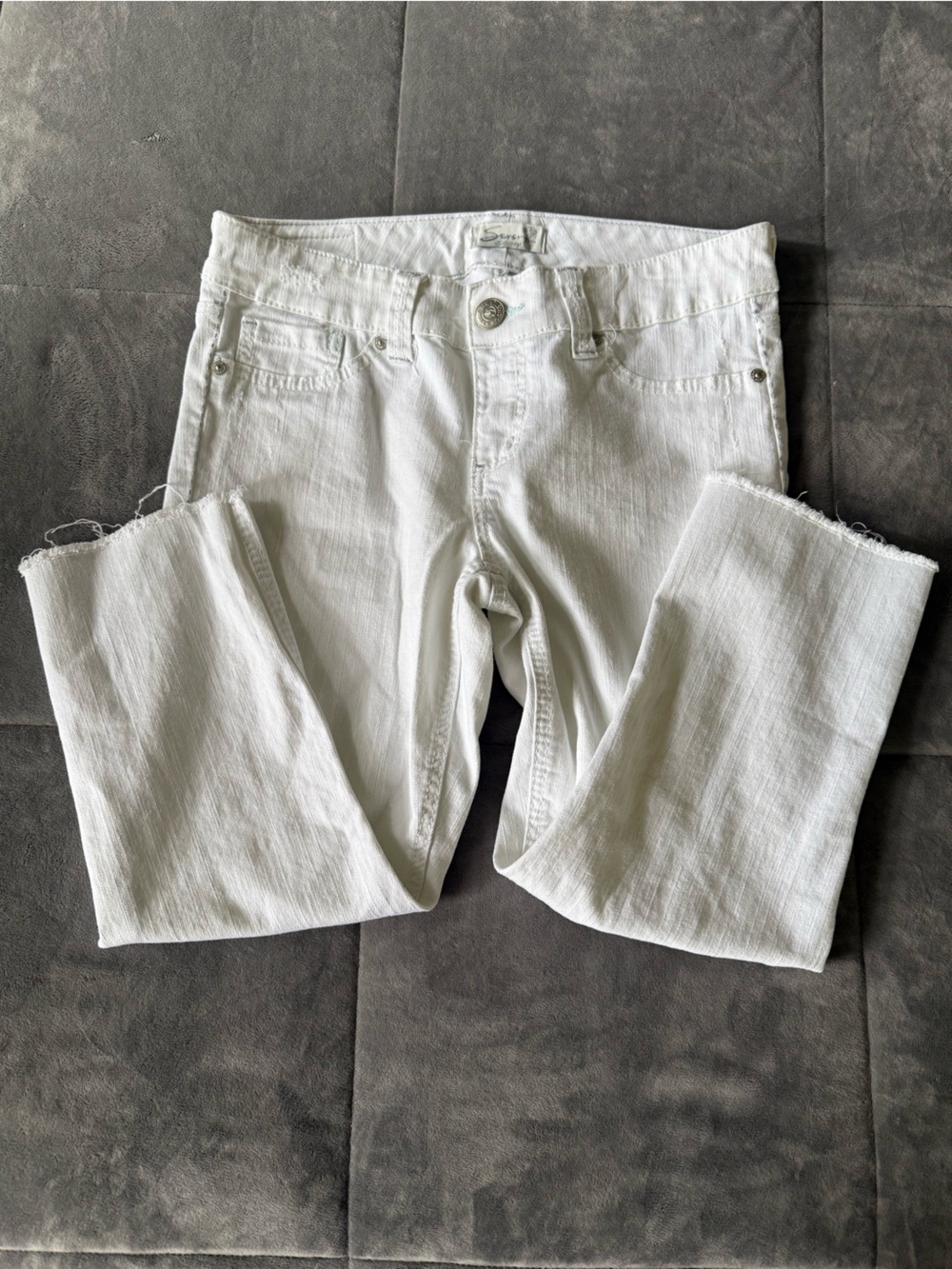 Seven7 White Stretch Denim Cropped Jeans Size 10